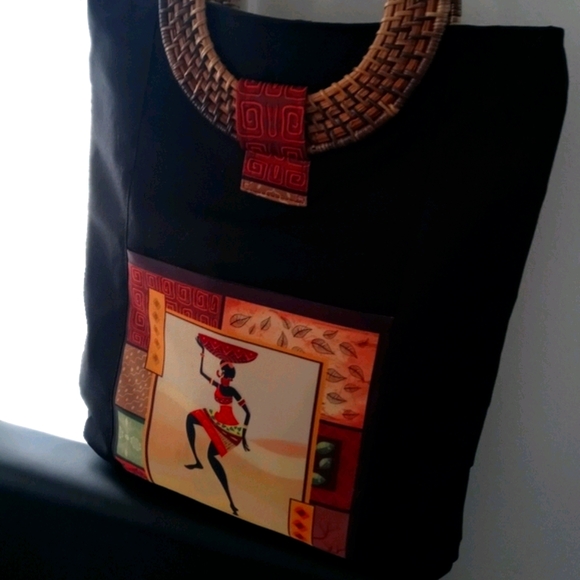 1PC Beautiful Afrocentric Deluxe Tote Bag - Picture 2 of 15